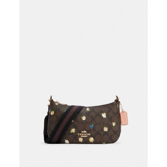 Coach C6823 Jes Baguette In Signature Canvas In Brown Black Multi